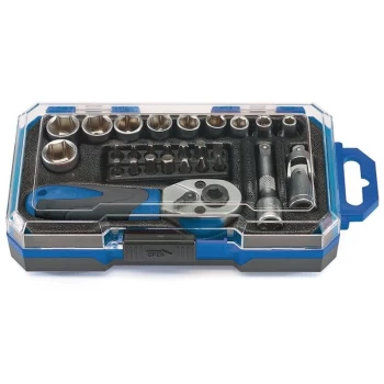 image of 04778 1/4' Square Drive Socket Set (27 Piece) - Draper