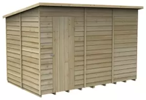 Image of Forest Garden 10 x 6ft 4Life Pent Overlap Pressure Treated Windowless Shed with Base and Assembly