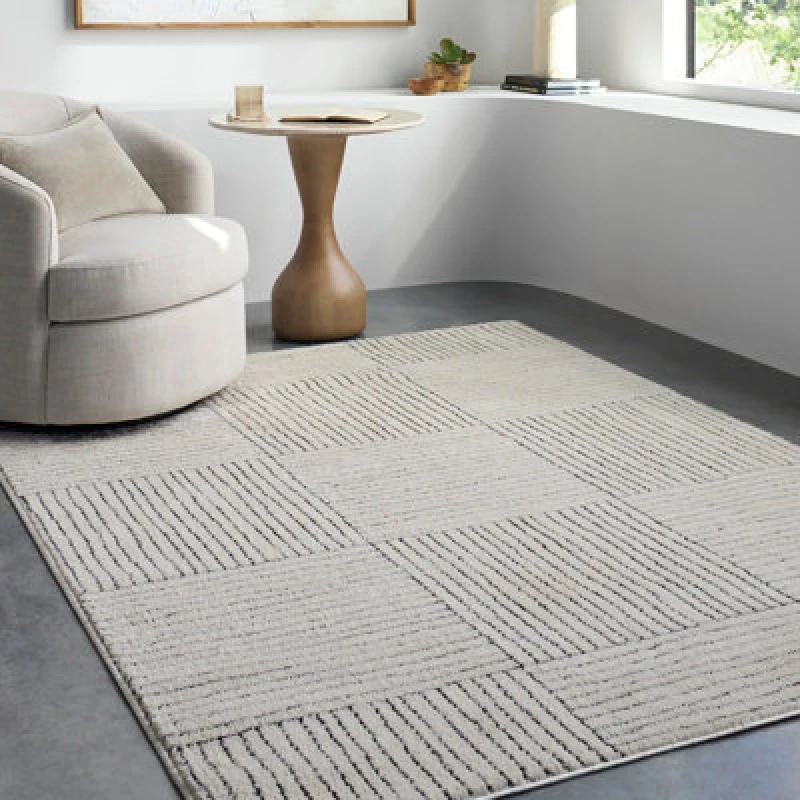 Image of Galey Alix X Livabliss Modern Scandi High Pile Ivory/dark Brown Architect Ii Runner Rug 80 X 220 Cm - Easy Care, Ideal For Hallway