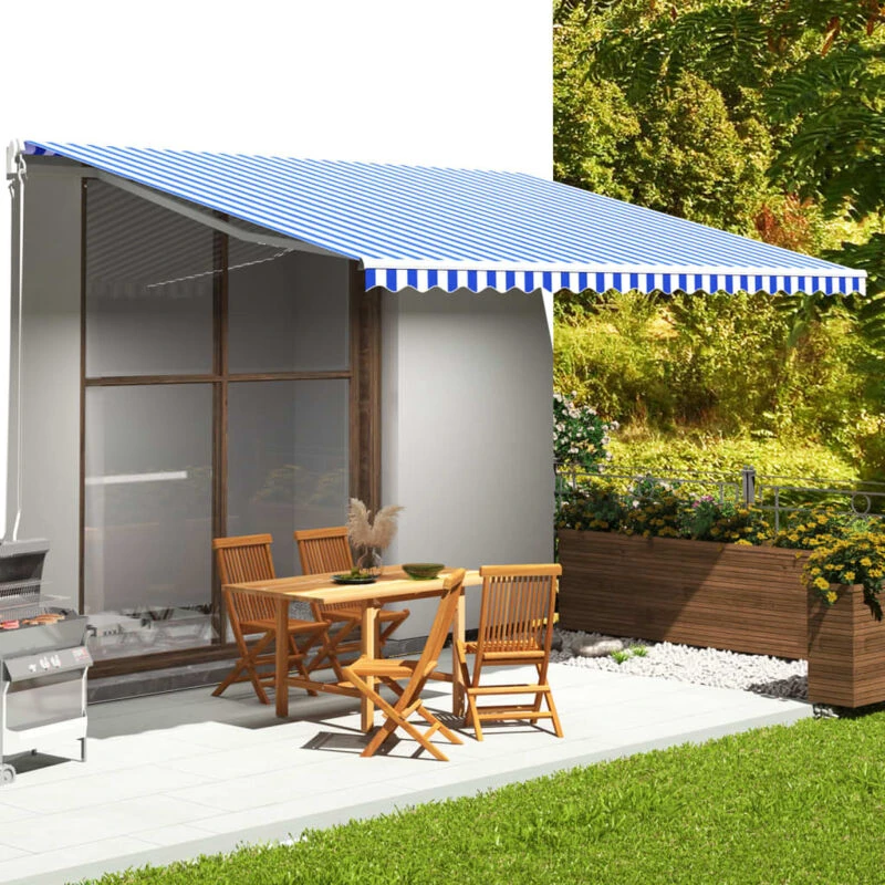 Image of VIDAXL Replacement Fabric for Awning Blue and White 5x3.5 m Vidaxl 8720286150139