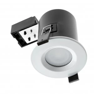 image of Wickes Fire Rated White Shower Light Fitting with Cool White Cob LED - 5W GU10