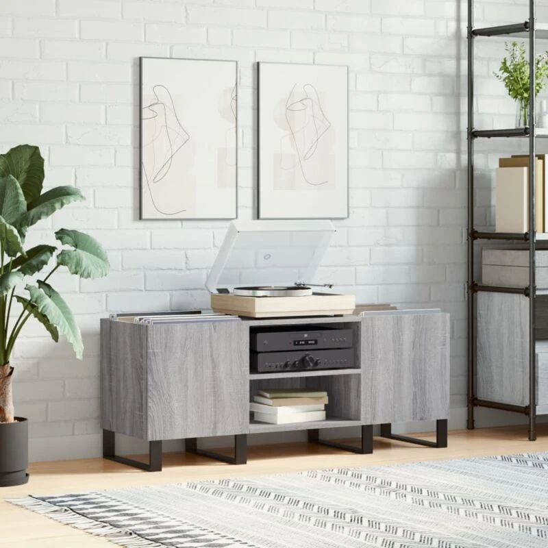 Image of VIDAXL Record Cabinet Grey Sonoma 121x38x48cm Engineered Wood Vidaxl 8720845877019