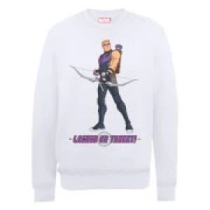 Image of Marvel Avengers Assemble Hawkeye Locked On Sweatshirt - White - L