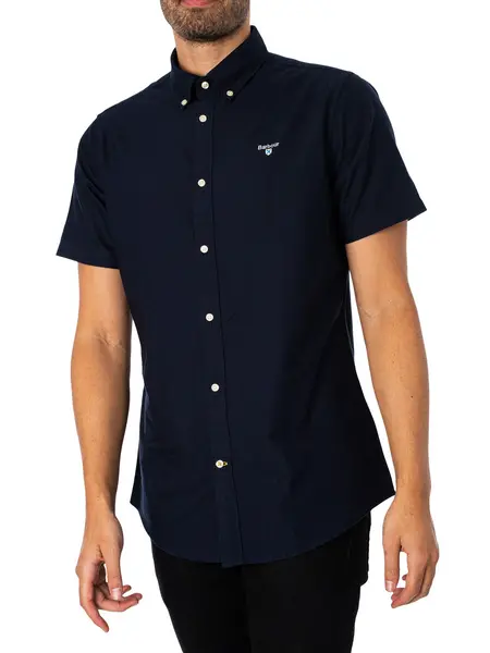 Image of Barbour Oxtown Tailored Short Sleeved Shirt Navy M