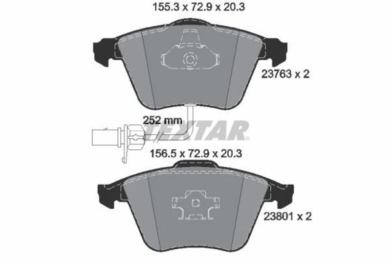 Image of Brake pad set TEXTAR 2376302