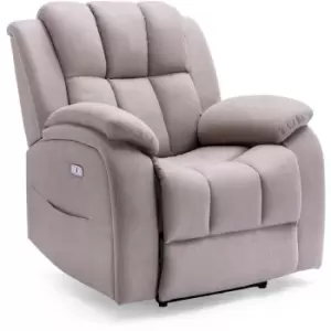 Image of Brookline electric fabric auto recliner armchair gaming usb lounge sofa chair pumice - Pumice