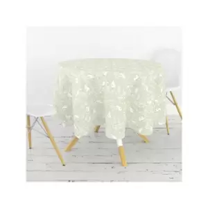 Image of William Morris Forest Life Green 132cm Round Cotton Tablecloth