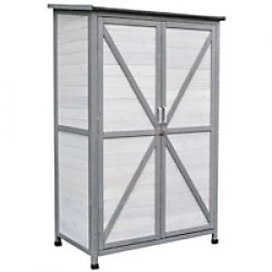 image of OutSunny Garden Tool Cabinet Grey Water proof Outdoors 1640 mm x 185mm x 1030 mm