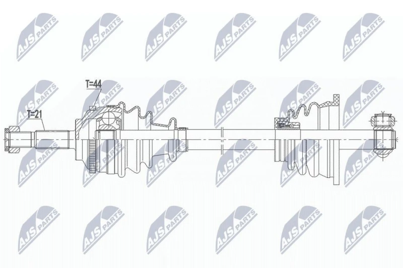 Image of NTY NPW-RE-165 Drive shaft Front Axle Left Drive Shaft (13)