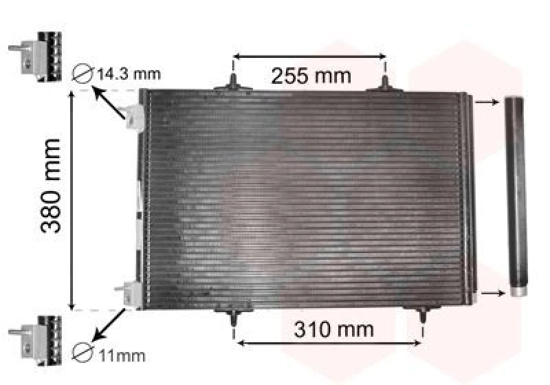 Image of VAN WEZEL Air conditioning condenser VAN WEZEL 40005291