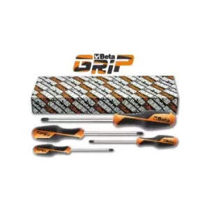 image of Beta Tools 1269 PZ/S4 4pc Beta GRIP Pozidriv Supadriv Screwdriver Set (Box)