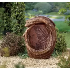Image of Easy Fountain - Forest Fern LED Natural Garden Water Feature Wood Stone Effect