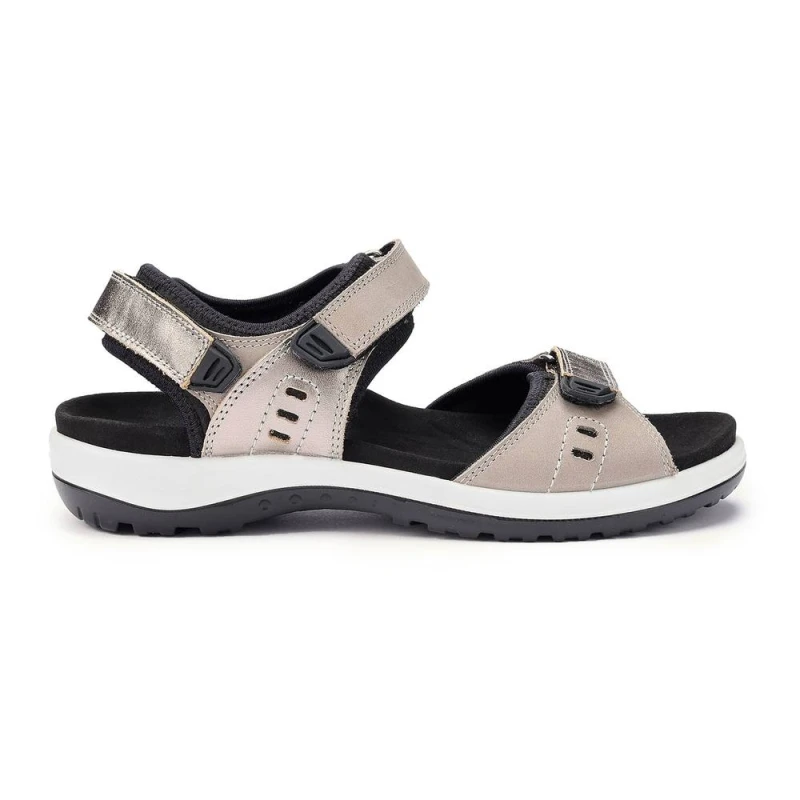 Image of Hotter Womens 'Walk II' Sandals in Mid Grey Size: 3 Mid Grey Female 3