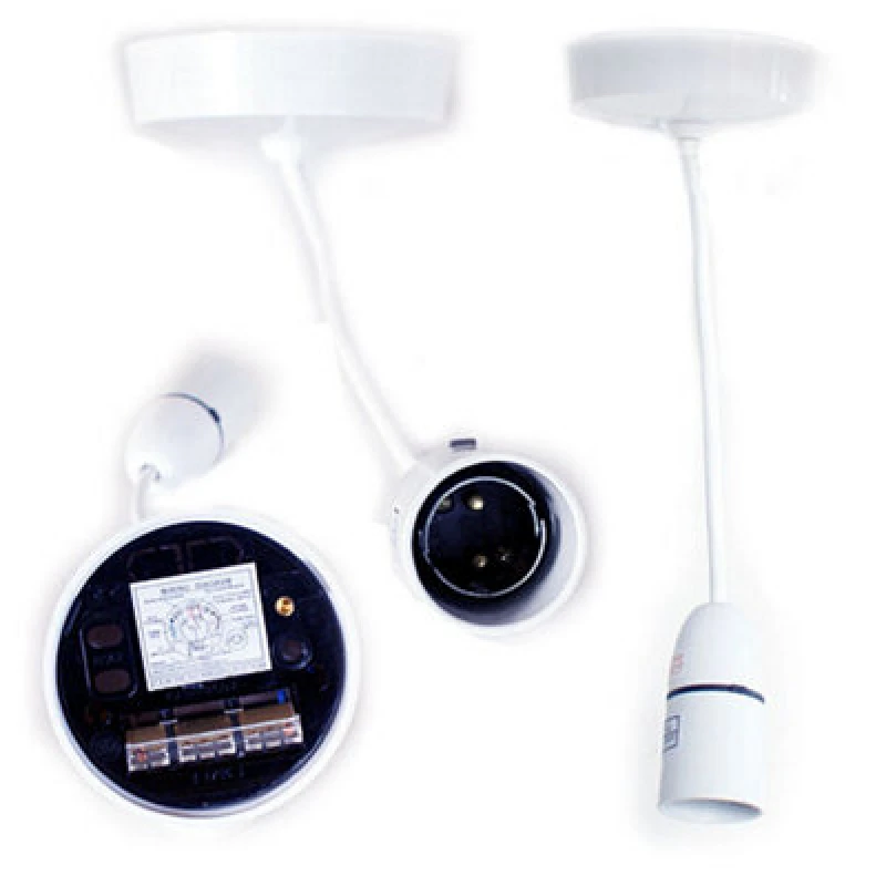Image of Loops 6" Flex Cable White Ceiling Rose Pendant Light Lamp Shade Holder Lampholder White