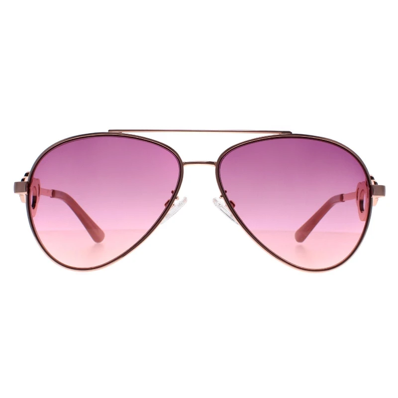 Image of Guess Aviator Rose Gold Pink Gradient GF0365 Gold female
