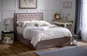 Image of Limelight Rhea 4ft6 Double Mink Fabric Ottoman Bed