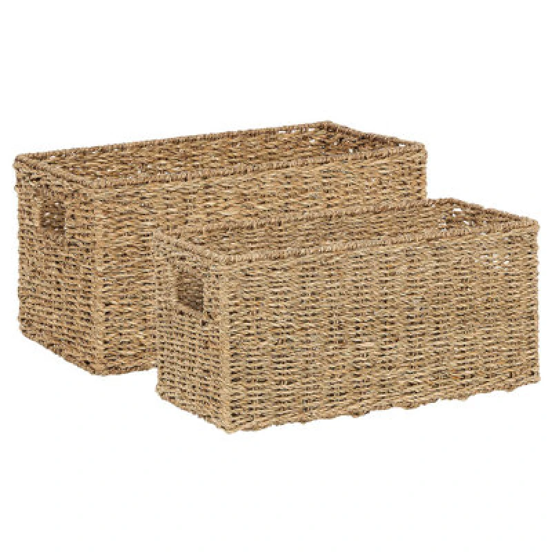 Image of Beliani Set Of 2 Baskets Dongha Seagrass Natural