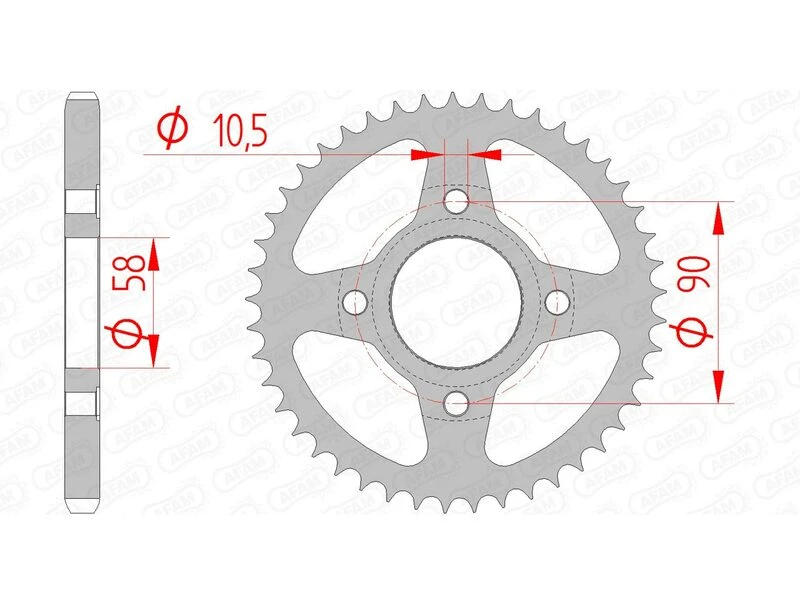 Image of AFAM 10223-45 Chain Sprocket Steel Chain Sprocket (5479)
