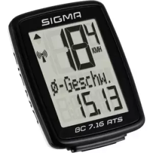 image of Sigma BC 7.16 ATS Bike computer (cordless) Coded transmission + wheel sensor