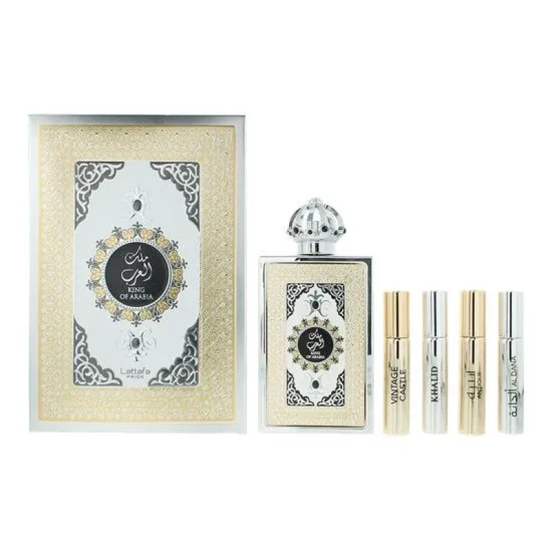 Image of Lattafa Pride King Of Arabia Eau de Parfum Gift Set 100ml + 4 x 10ml