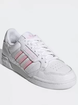 Image of adidas Originals Continental 80 Stripes Shoes, White/Pink, Size 3.5, Women