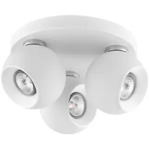 Image of Falls 3 Light Ceiling Spotlight Clusters Matt White Aluminium GU10 3x50W - Merano