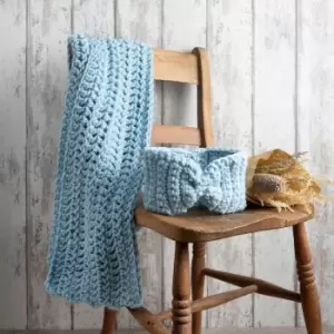 Image of Wool Couture Beginners Blue Headband Crochet Kit Blue
