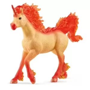 Image of Schleich Bayala Elementa Fire Unicorn Stallion Toy Figure, 5 to 12...