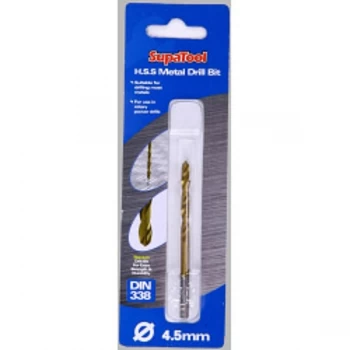 Image of SupaTool Titanium Coated HSS Drill Bits 4.5x80mm