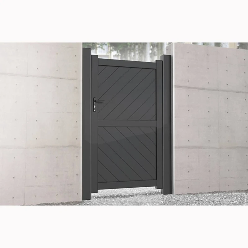 Image of Ready Made Gates Pedestrian Gate 900x1600mm Grey - Diagonal Solid Infill & Flat Top Grey Unisex