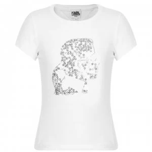 image of KARL LAGERFELD Children Girls Attitude T Shirt - White 10B