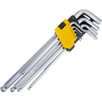 Image of 15362 9 Piece Extra-Long Ball End Hex Key Set - Bluespot