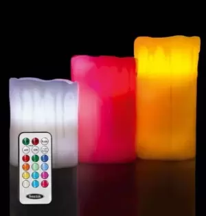 Image of Sentik LED Drip-Effect Scented Mood Candles (3 Pack) Colour Changing Flameless