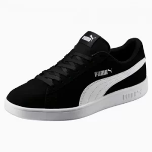 image of Womens PUMA Smash V2 Trainers, Black/White/Silver, size 6.5, Shoes