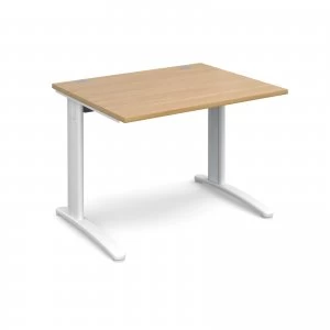 image of TR10 Straight Desk 1000mm x 800mm - White Frame Oak Top