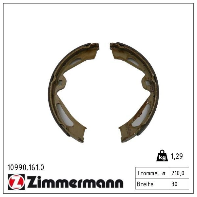 Image of ZIMMERMANN Brake Shoe Set ZIMMERMANN 10990.161.0