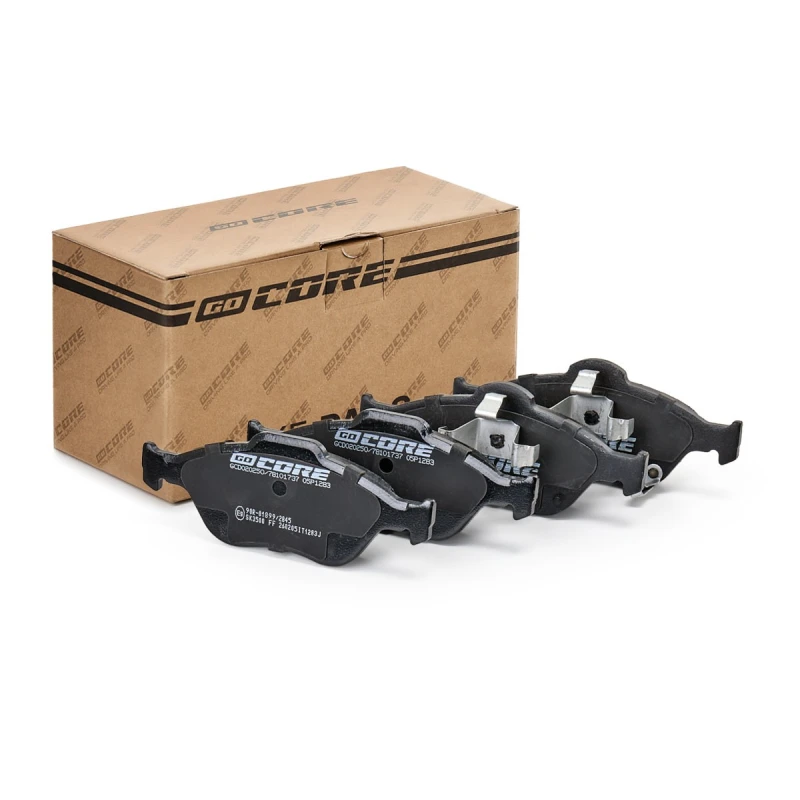 Image of goCORE GCD020250 Brake pad set Front Axle, incl. wear warning contact, with anti-squeak plate Brake Pad Set,disc brake (402)