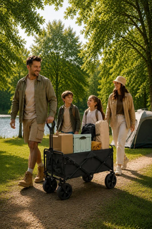 Image of Neo Foldable Collapsible Garden Festival Cart Jet Black