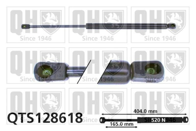 Image of QUINTON HAZELL Tailgate strut QUINTON HAZELL QTS128618