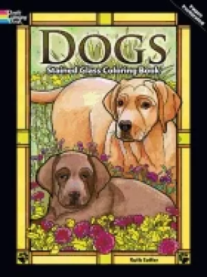 Image of dogs stained glass coloring book