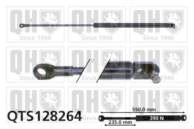Image of QUINTON HAZELL Tailgate strut QUINTON HAZELL QTS128264