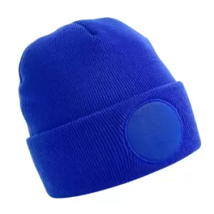 Image of Beechfield Circular Patch Beanie (One Size) (Bright Royal)