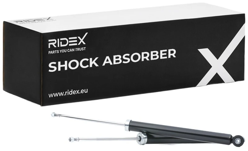 Image of RIDEX 854S18084 Shock absorber Rear Axle, Gas Pressure, Twin-Tube, Telescopic Shock Absorber, Top pin, without accessories Shock Absorber (854)