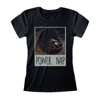 image of The Mandalorian - Power Nap Womens Large T-Shirt - Black