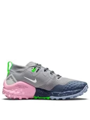 image of Nike Wildhorse, Grey/Blue/Pink, Size 4, Women