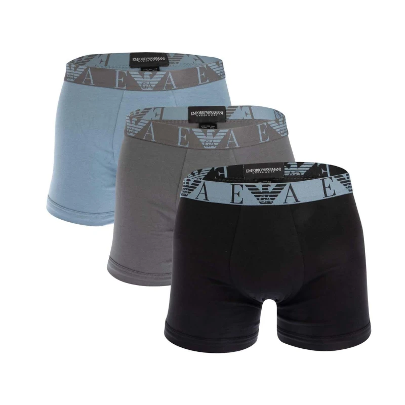 Image of Emporio Armani 3 Pack Boxer Briefs Olive/Marine/Black M