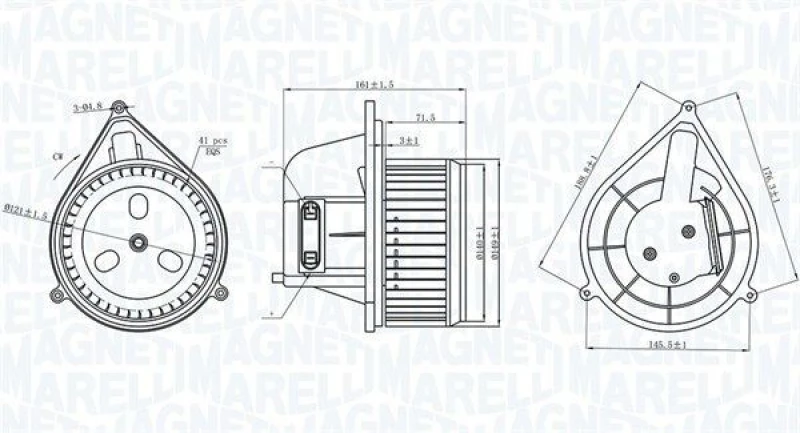 Image of MAGNETI MARELLI Heater blower motor MAGNETI MARELLI 069412206010