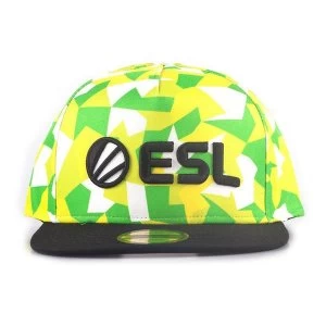 image of ESL - ESL Logo With All-Over Pattern Unisex Snapback Baseball Cap - Multi-Colour