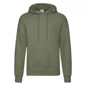 Image of Fruit Of The Loom Mens Hooded Sweatshirt / Hoodie (2XL) (Classic Olive)