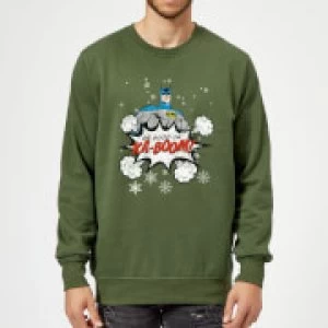 image of DC Comics Originals Batman Be Good Or Kaboom Green Christmas Sweatshirt - L - Green